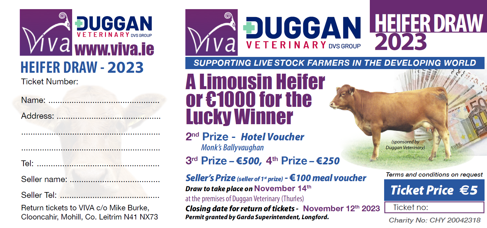 Heifer Draw Ticket - €5